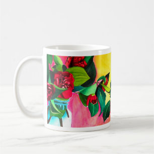 Rote Blume Camellias Kaffeetasse