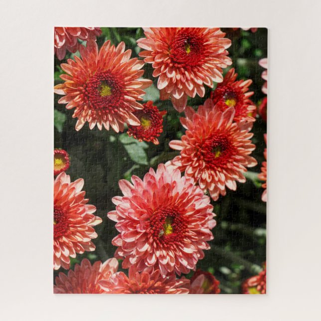 Rote Blume Chrysanthemum Puzzle (Vertikal)