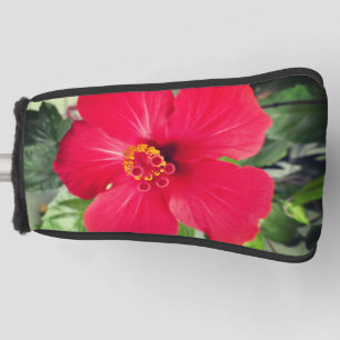 Rote Blume des Hibiskus Rosa-sinensis Golf Headcover