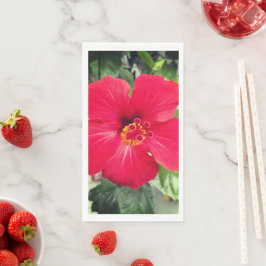 Rote Blume des Hibiskus Rosa-sinensis Serviette