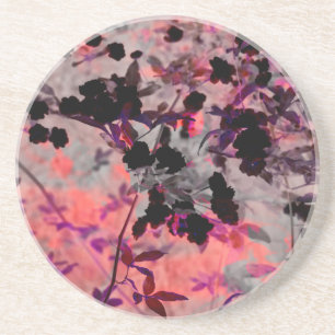 Rote Blume Design Grafikart Sandstein Untersetzer
