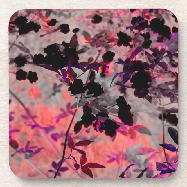 Rote Blume Design Grafikart Untersetzer (Vorderseite)