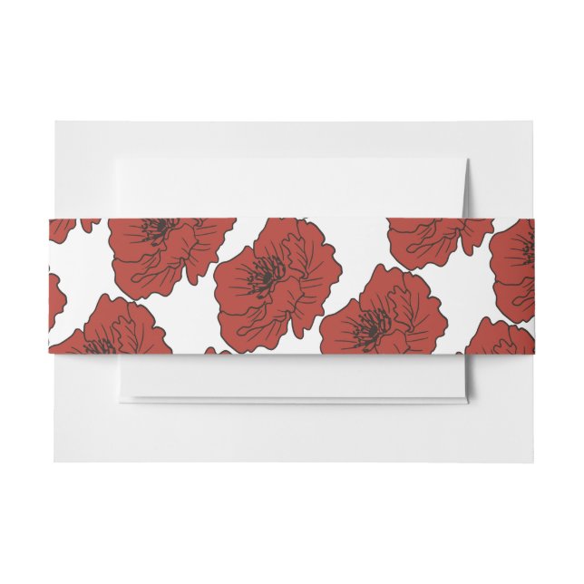 Rote Blume Einladungsbanderole (Vorderseite Beispiel)