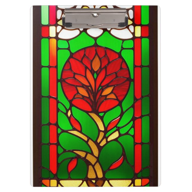 Rote Blume Elegante Kunst, Dichtung und Musik Klemmbrett (Vorderseite)