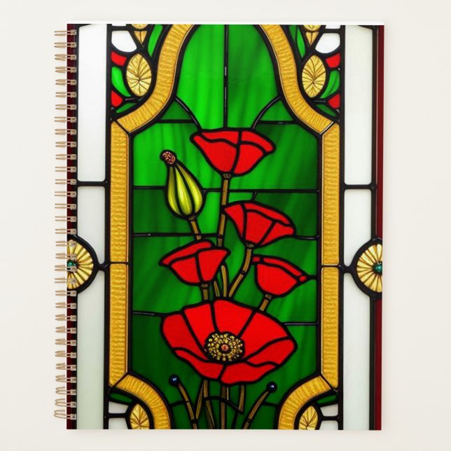 Rote Blume Elegante Kunst, Dichtung und Musik Planer (Vorderseite)