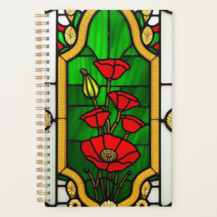 Rote Blume Elegante Kunst, Dichtung und Musik Planer