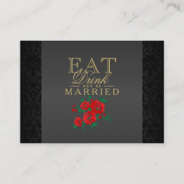 Rote Blume essen, trinken & Verheiratet sein - Emp Begleitkarte