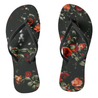 Rote Blume  Flip Flops