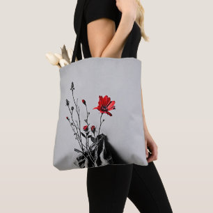 Rote Blume Grau Art
