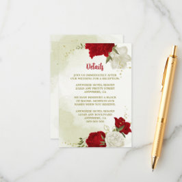 Rote Blume, grüne Blätter Begleitkarte