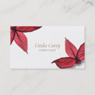 Rote Blume Herbst Elegante Visitenkarte