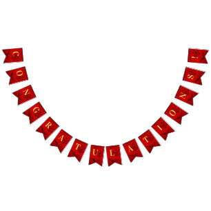 Rote Blume Hochzeitsflagge Wimpelkette