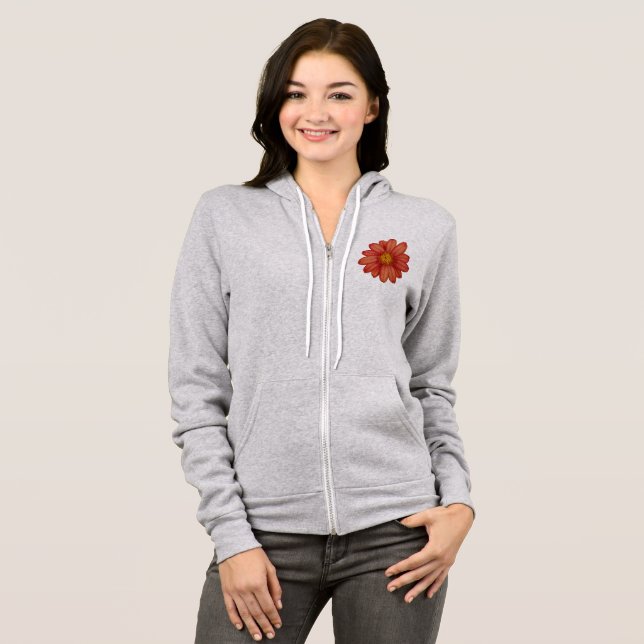 rote Blume Hoodie (Vorne ganz)