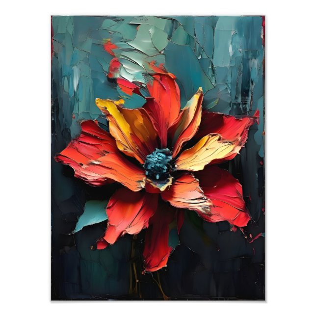 Rote Blume im Abstrakten Fotodruck (Vorne)