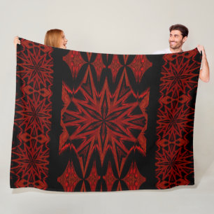 Rote Blume im Schwarzen Fleecedecke
