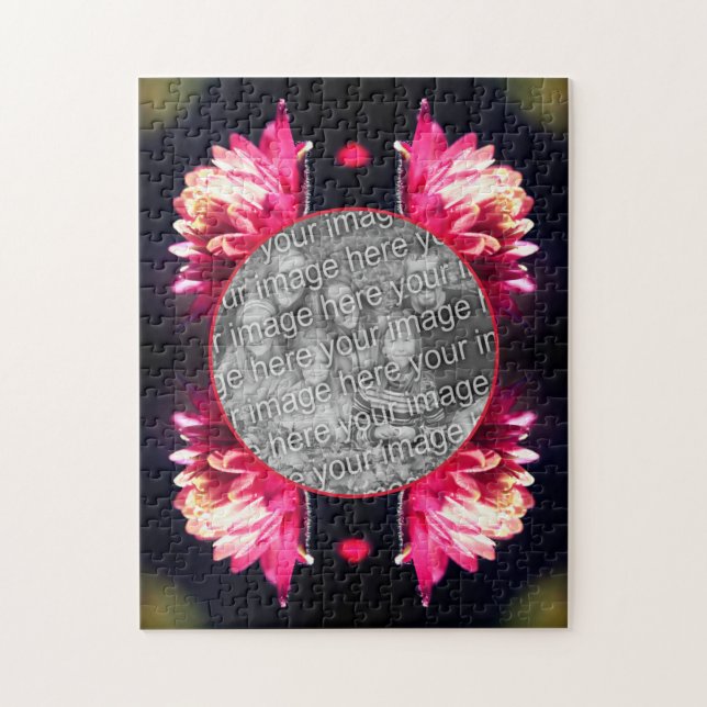 Rote Blume im Sonnenlicht-Rahmen Ihr Foto hinzufüg Puzzle (Vertikal)