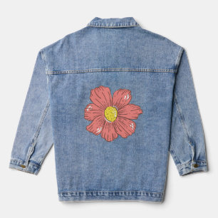 Rote Blume Jeansjacke