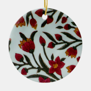 Rote Blume Keramik Ornament