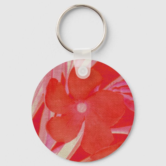 Rote Blume Keychain Schlüsselanhänger (Vorderseite)