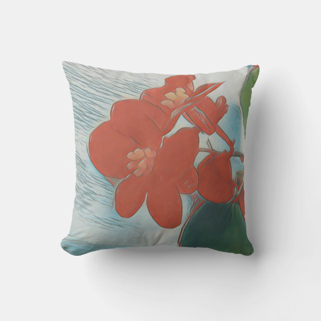 Rote Blume Kissen (Vorderseite)