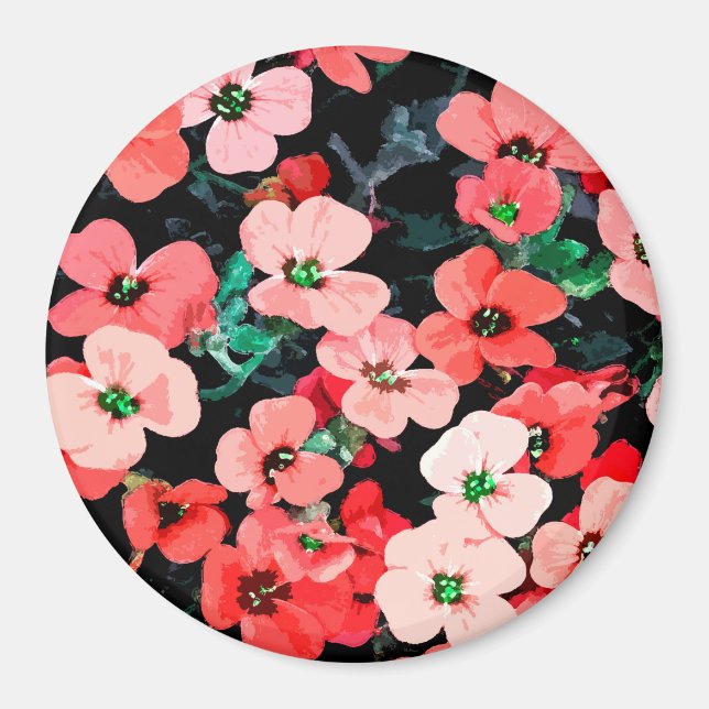 Rote Blume Magnet (Vorne)