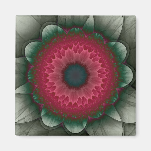 Rote Blume Magnet (Vorne)