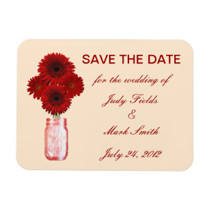 Rote Blume Mason Jar speichern das Datumsfenster Magnet