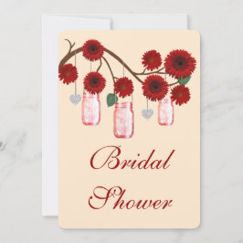 Rote Blume Mason Jars Bridal Dusche Einladung
