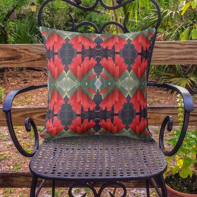 Rote Blume Muster 2 Kissen Für Draußen (Von Creator hochgeladen)