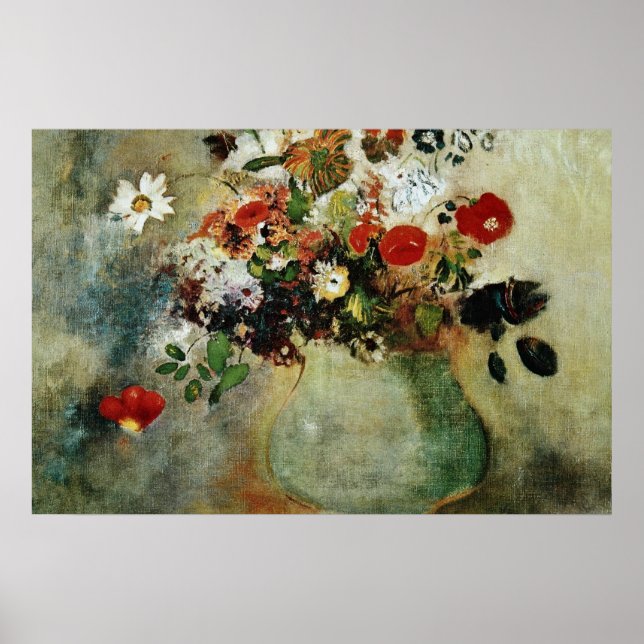 Rote Blume, Odilon Redon Blume Poster (Vorne)