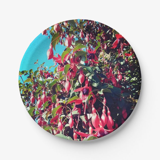 Rote Blume Pappteller (Vorderseite)