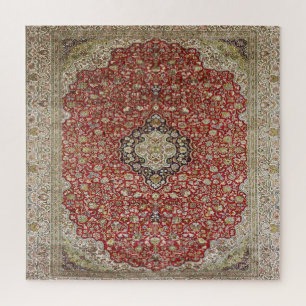 Rote Blume Persisches türkisches Muster elegant Puzzle