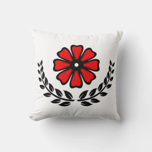 Rote Blume - Polyester-Kissen 16" x 16" Kissen