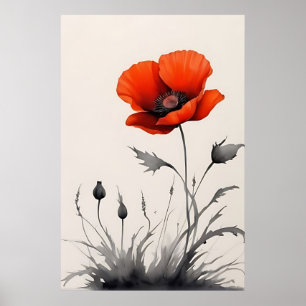 Rote Blume Poster