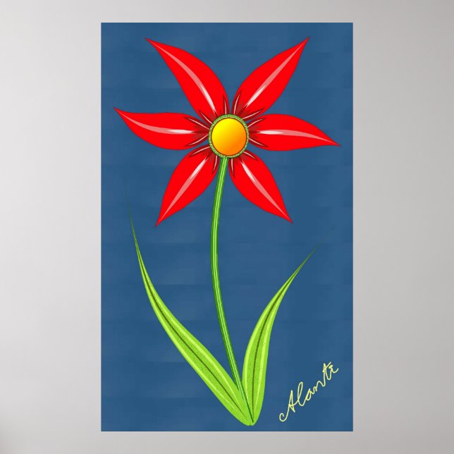 Rote Blume Poster (Vorne)