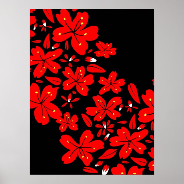 Rote Blume Poster (Vorne)