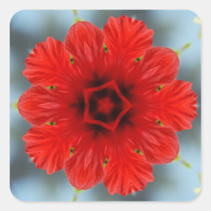 Rote Blume Quadratischer Aufkleber