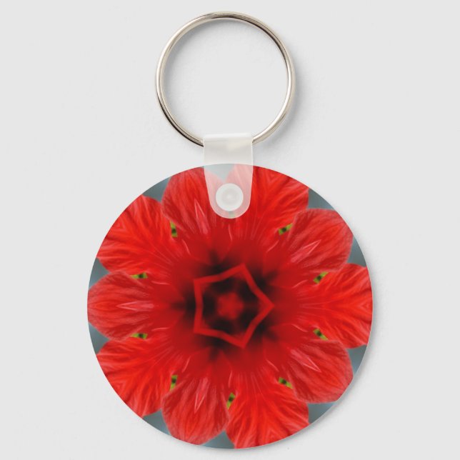 Rote Blume Schlüsselanhänger (Vorderseite)