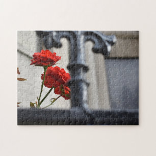 Rote Blume Schmiedeeisen New York City Fotografie Puzzle