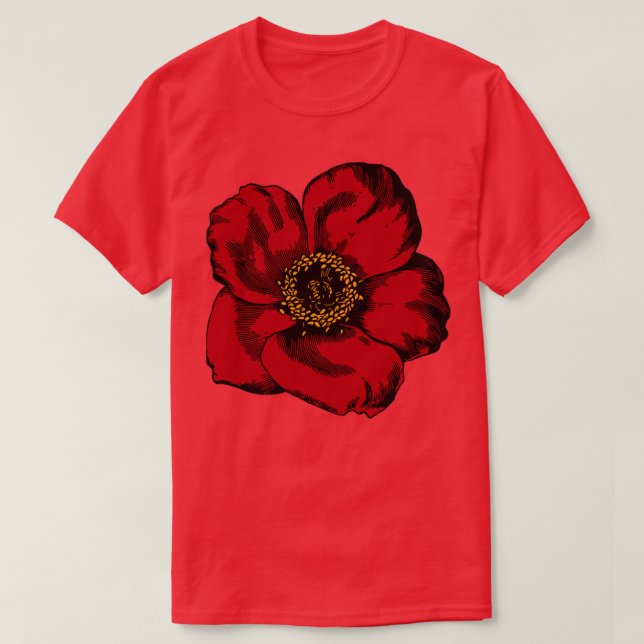 Rote Blume T-Shirt (Design vorne)