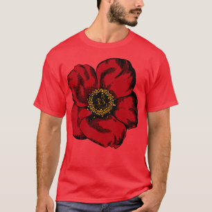 Rote Blume T-Shirt