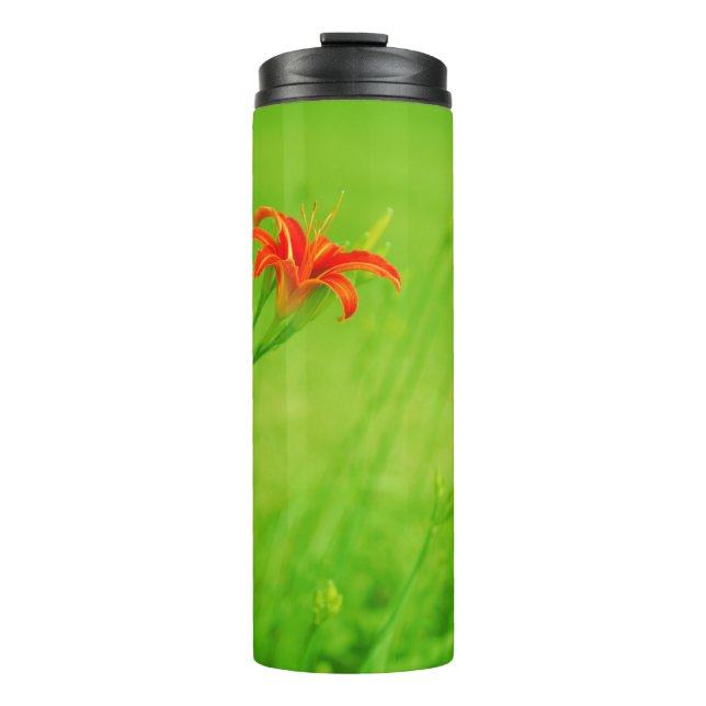 Rote Blume Thermosbecher (Vorderseite)