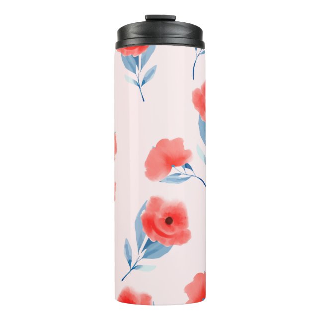 Rote Blume Thermosbecher (Vorderseite)