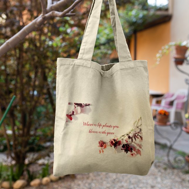 Rote Blume Tote Tasche (Red petaled flower Tote Bag
)