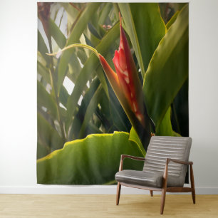 Rote Blume Tropische Natur Pflanze Wandteppich