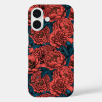 Rote Blume und Motten