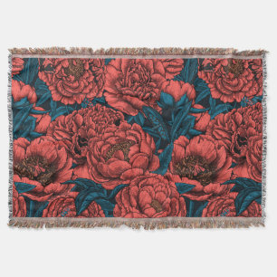 Rote Blume und Motten Decke