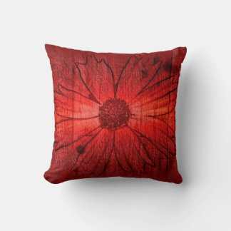 Rote Blume Vintage Art Design Abstrakt Kissen