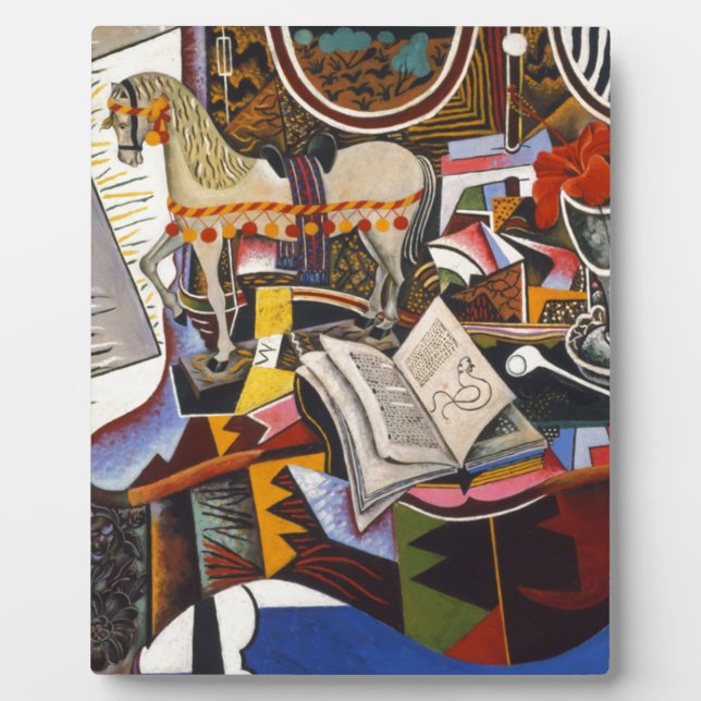 Rote Blume von Joan Miro Fotoplatte (Vorderseite)