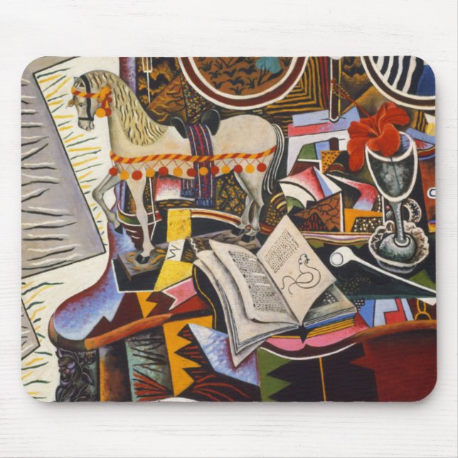 Rote Blume von Joan Miro Mousepad (Vorne)